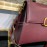 Valentino Large Gold Buckle Leather Vintage Handbag Purplish Red 0082l