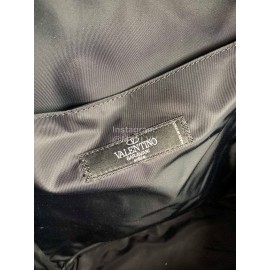 Valentino Black Nylon Calfskin Backpack 0858
