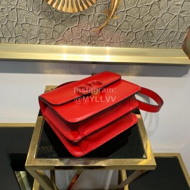 Valentino Large V-Button Retro Shoulder Bag Red 0074l