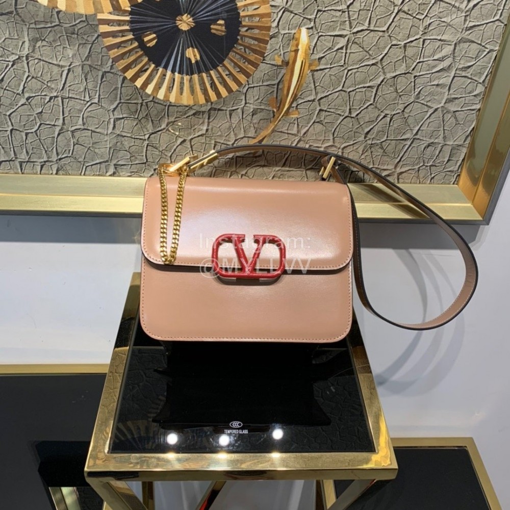 Valentino Large V-Button Retro Shoulder Bag Pink 0074l