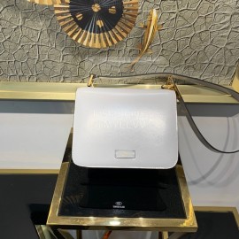 Valentino Large V-Button Retro Shoulder Bag White 0074l