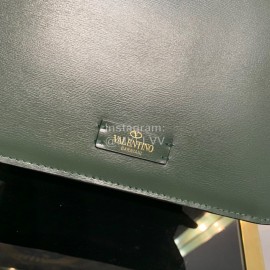 Valentino Large V-Button Retro Shoulder Bag Green 0074l