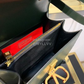 Valentino Large V-Button Retro Shoulder Bag Green 0074l