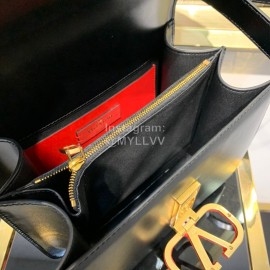 Valentino Large V-Button Retro Shoulder Bag Black 0074l