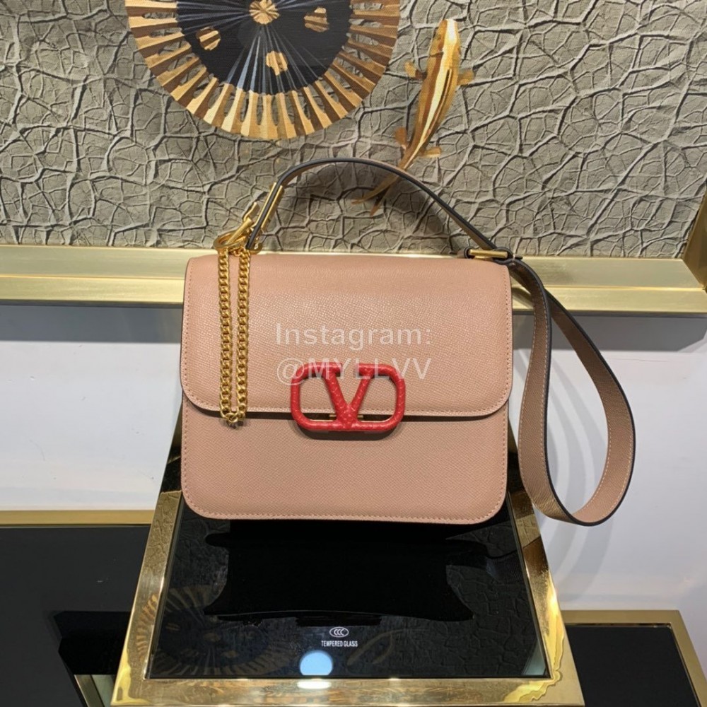 Valentino Large Palmprint V-Button Retro Shoulder Bag Pink 0074l