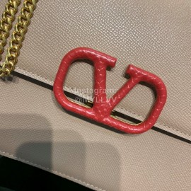 Valentino Large Palmprint V-Button Retro Shoulder Bag Pink 0074l