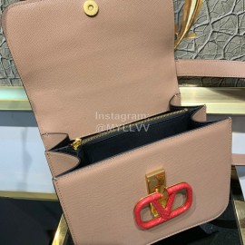 Valentino Large Palmprint V-Button Retro Shoulder Bag Pink 0074l