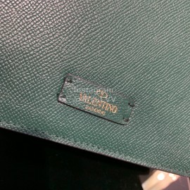 Valentino Large Palmprint V-Button Retro Shoulder Bag Green 0074l