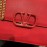 Valentino Large Palmprint V-Button Retro Shoulder Bag Red 0074l