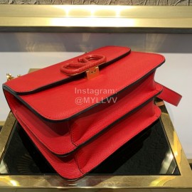 Valentino Large Palmprint V-Button Retro Shoulder Bag Red 0074l