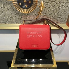 Valentino Large Palmprint V-Button Retro Shoulder Bag Red 0074l