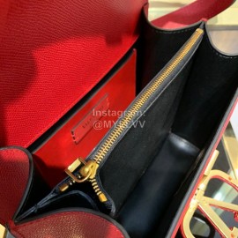 Valentino Large Palmprint V-Button Retro Shoulder Bag Red 0074l