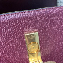 Valentino Large Palmprint V-Button Retro Shoulder Bag Wine Red 0074l