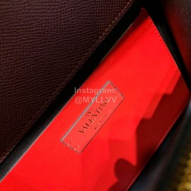 Valentino Large Palmprint V-Button Retro Shoulder Bag Wine Red 0074l