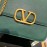 Valentino Large Palmprint Gold V-Button Retro Shoulder Bag Green 0074l