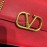 Valentino Large Palmprint Gold V-Button Retro Shoulder Bag Red 0074l