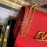 Valentino Large Palmprint Gold V-Button Retro Shoulder Bag Red 0074l