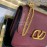 Valentino Large Palmprint Gold V-Button Retro Shoulder Bag Wine Red 0074l
