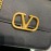 Valentino Large Palmprint Gold V-Button Retro Shoulder Bag Black 0074l