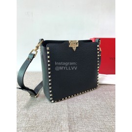 Valentino Small Soft Leather Messenger Bag Black 50031s