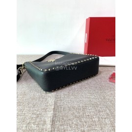 Valentino Small Soft Leather Messenger Bag Black 50031s