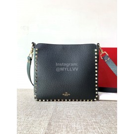 Valentino Small Soft Leather Messenger Bag Black 50031s