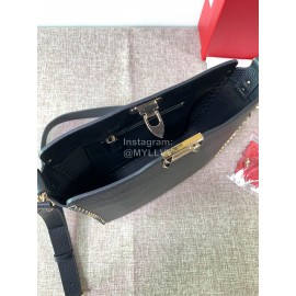 Valentino Small Soft Leather Messenger Bag Black 50031s