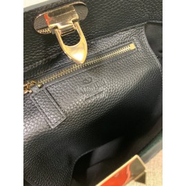 Valentino Small Soft Leather Messenger Bag Black 50031s