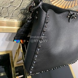 Valentino Large Soft Leather Messenger Bag Black 50031l