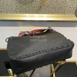 Valentino Large Soft Leather Messenger Bag Black 50031l