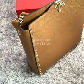 Valentino Large Soft Leather Messenger Bag Brown 50031l