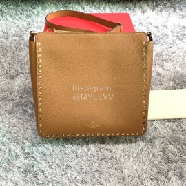 Valentino Large Soft Leather Messenger Bag Brown 50031l