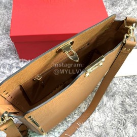 Valentino Large Soft Leather Messenger Bag Brown 50031l