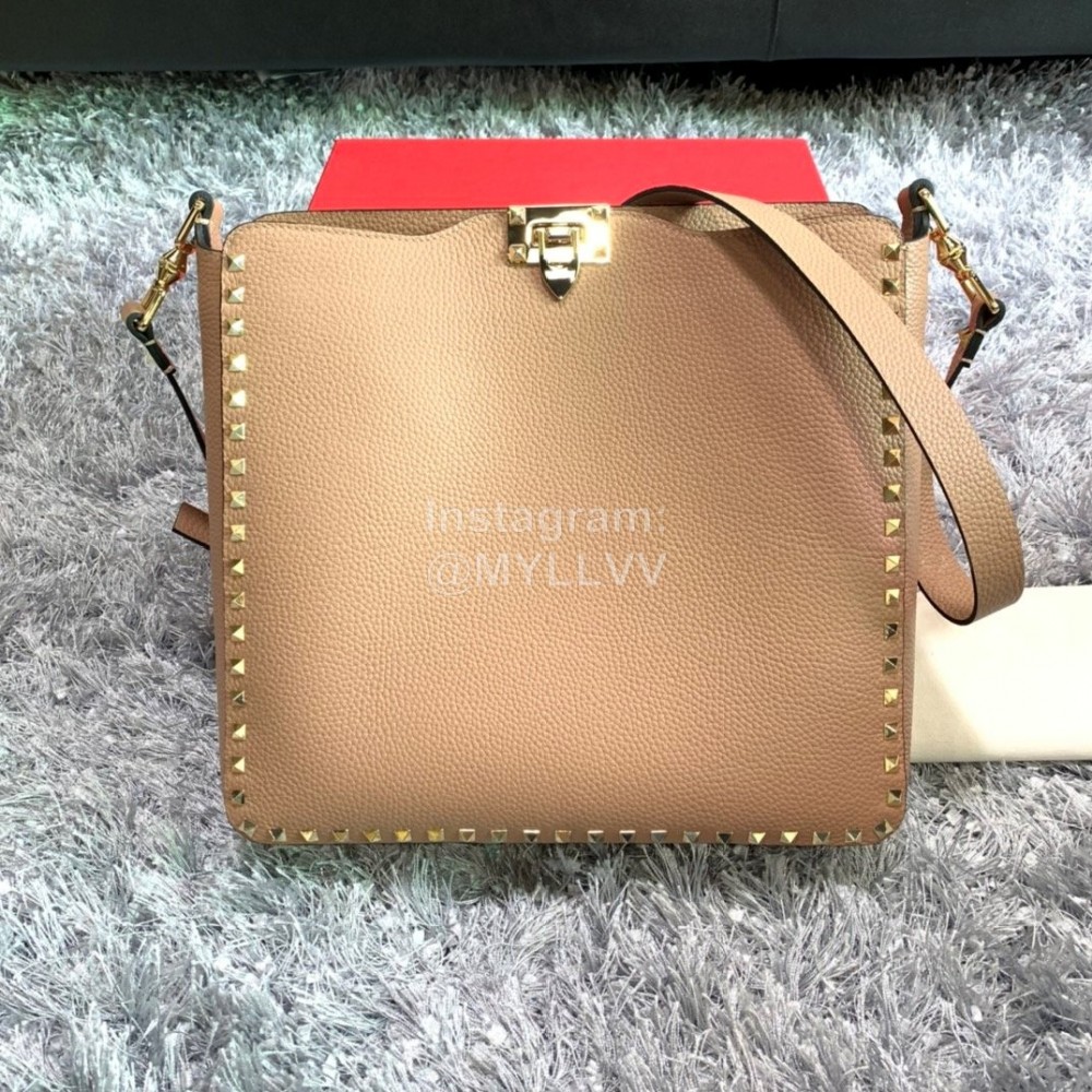 Valentino Large Soft Leather Messenger Bag Coffee 50031l