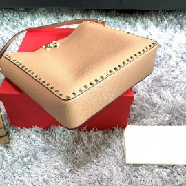 Valentino Large Soft Leather Messenger Bag Coffee 50031l