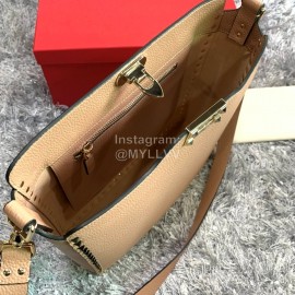 Valentino Large Soft Leather Messenger Bag Coffee 50031l