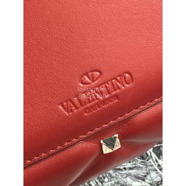 Valentino Lambskin Messenger Bag Handbag For Women Red 0058