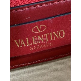 Valentino Lambskin Messenger Bag Handbag For Women Red 0058