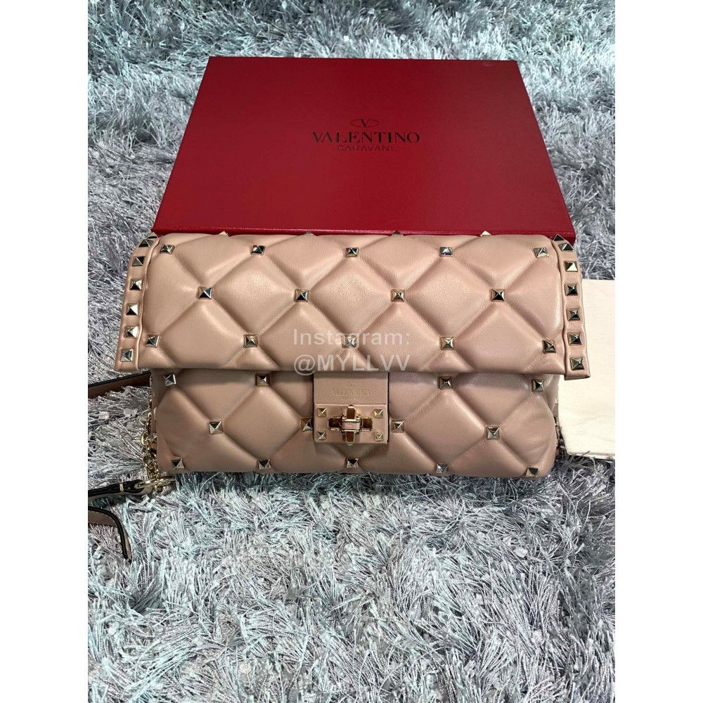 Valentino Lambskin Messenger Bag Handbag For Women Pink 0058