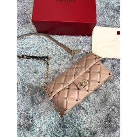 Valentino Lambskin Messenger Bag Handbag For Women Pink 0058