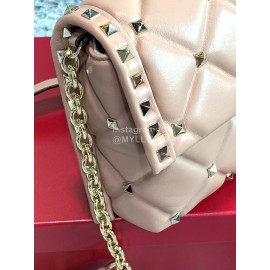 Valentino Lambskin Messenger Bag Handbag For Women Pink 0058