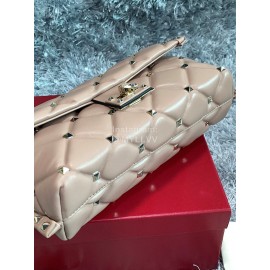 Valentino Lambskin Messenger Bag Handbag For Women Pink 0058