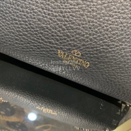 Valentino Leather Flip Bag Messenger Bag Black 0086