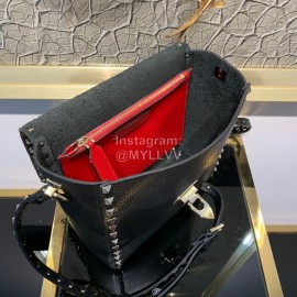 Valentino Leather Flip Bag Messenger Bag Black 0086