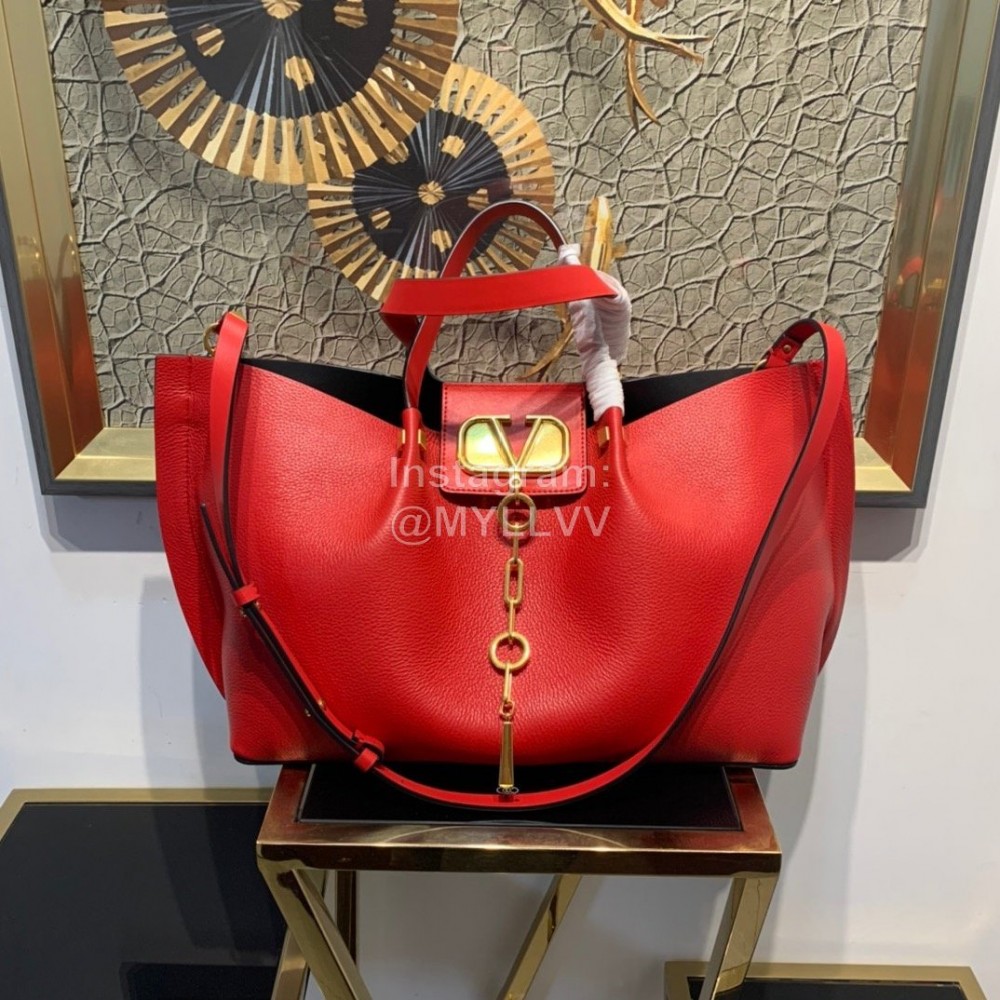 Valentino Large Calf Retro Crossbody Bag Red 0099
