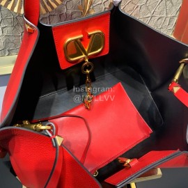 Valentino Large Calf Retro Crossbody Bag Red 0099