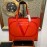 Valentino Large Red Leather Tote Bag 0090