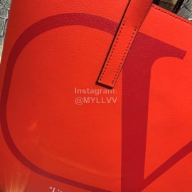 Valentino Large Red Leather Tote Bag 0090