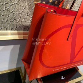 Valentino Large Red Leather Tote Bag 0090