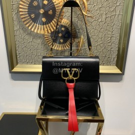 Valentino Large Calf Shoulder Bag Black 0002